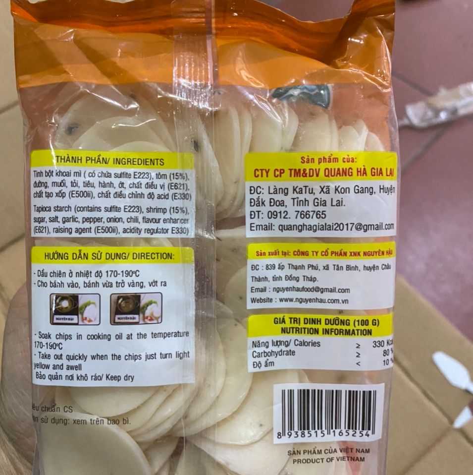 Gói 200G Bánh Phồng Tôm Shrimp chips Hảng Hạng