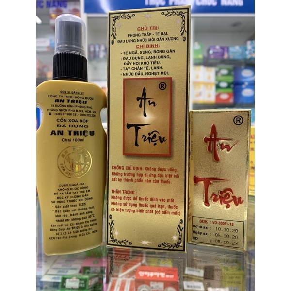 Dầu cồn xoa bóp an triệu Chai lớn dạng xịt