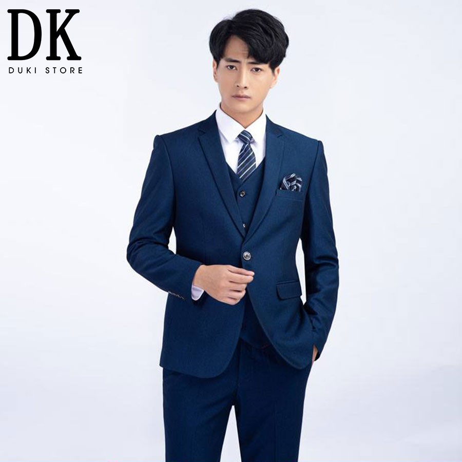 Hàng cao cấp | Bộ vest nam màu xanh navy DKA0016- DUKI STORE