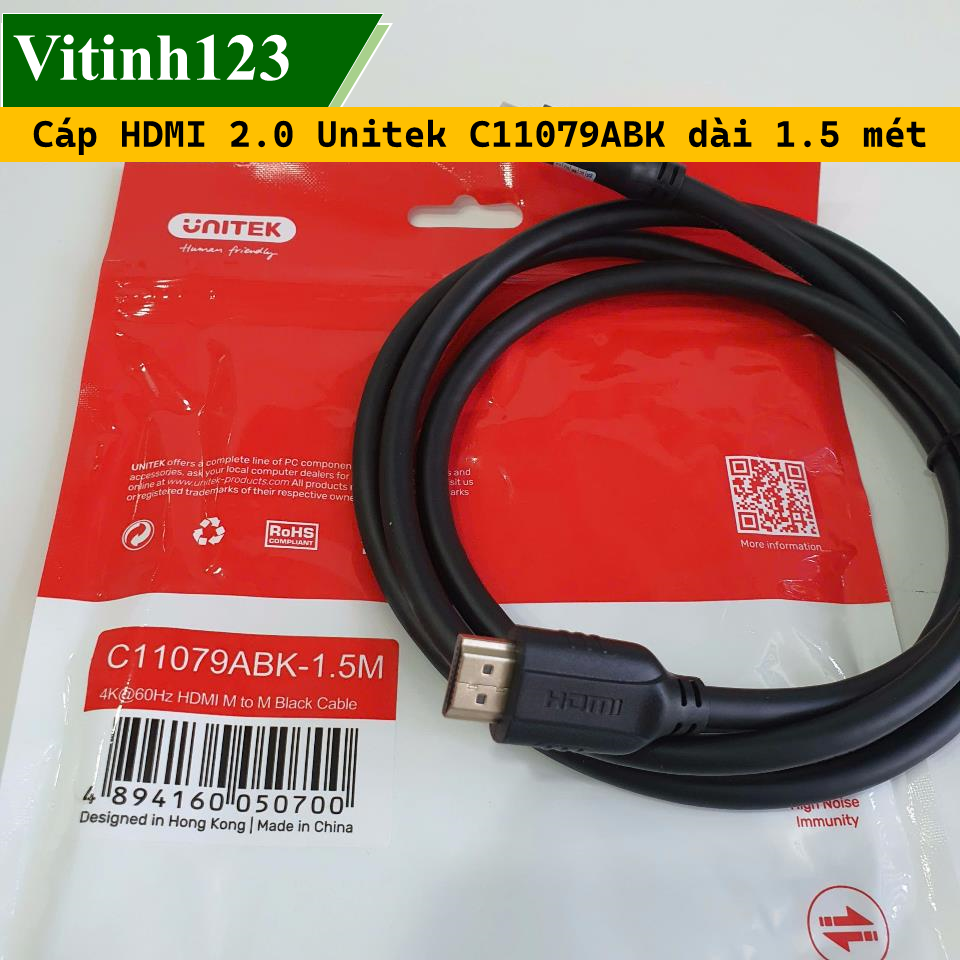 Cáp HDMI 2.0 Unitek C11079ABK 1.5m,3m,5m,10m