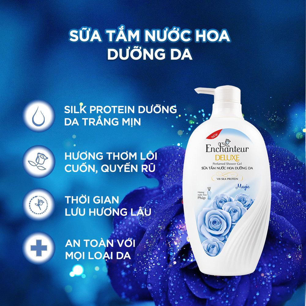 (XANH DƯƠNG)Sữa Tắm Enchanteur 650gr