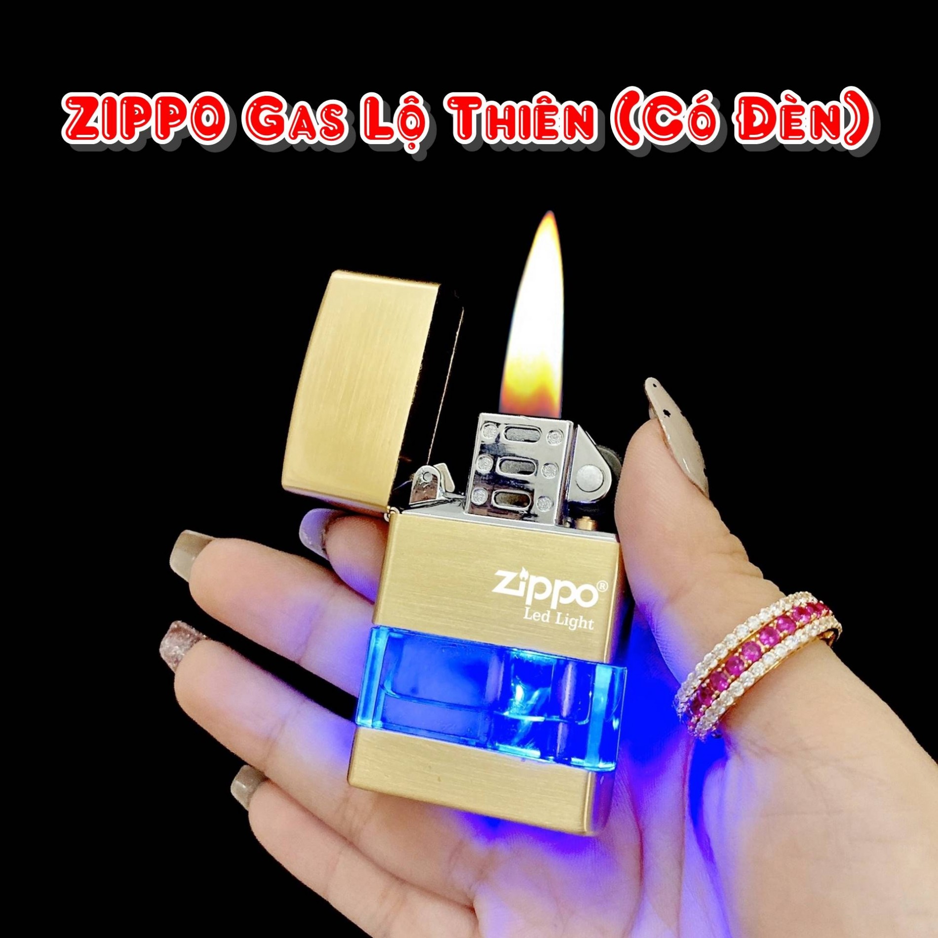 BẬT LỬA- ZIP_PO- GAS LỘ THIÊN (CÓ ĐÈN ) - (XÀI GAS)