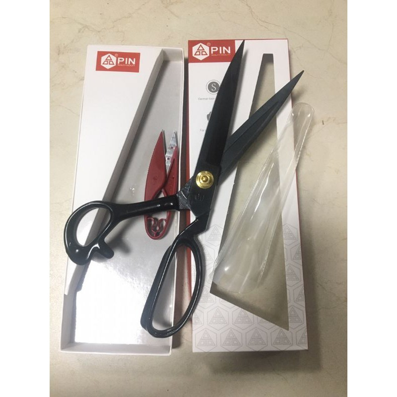 Kéo cắt vải Pin đỏ , đen 10",11",12" (Tặng kèm 1 kéo bấm nhỏ) được sử dụng trong ngành may mặc (GIÁ 1 CÁI)