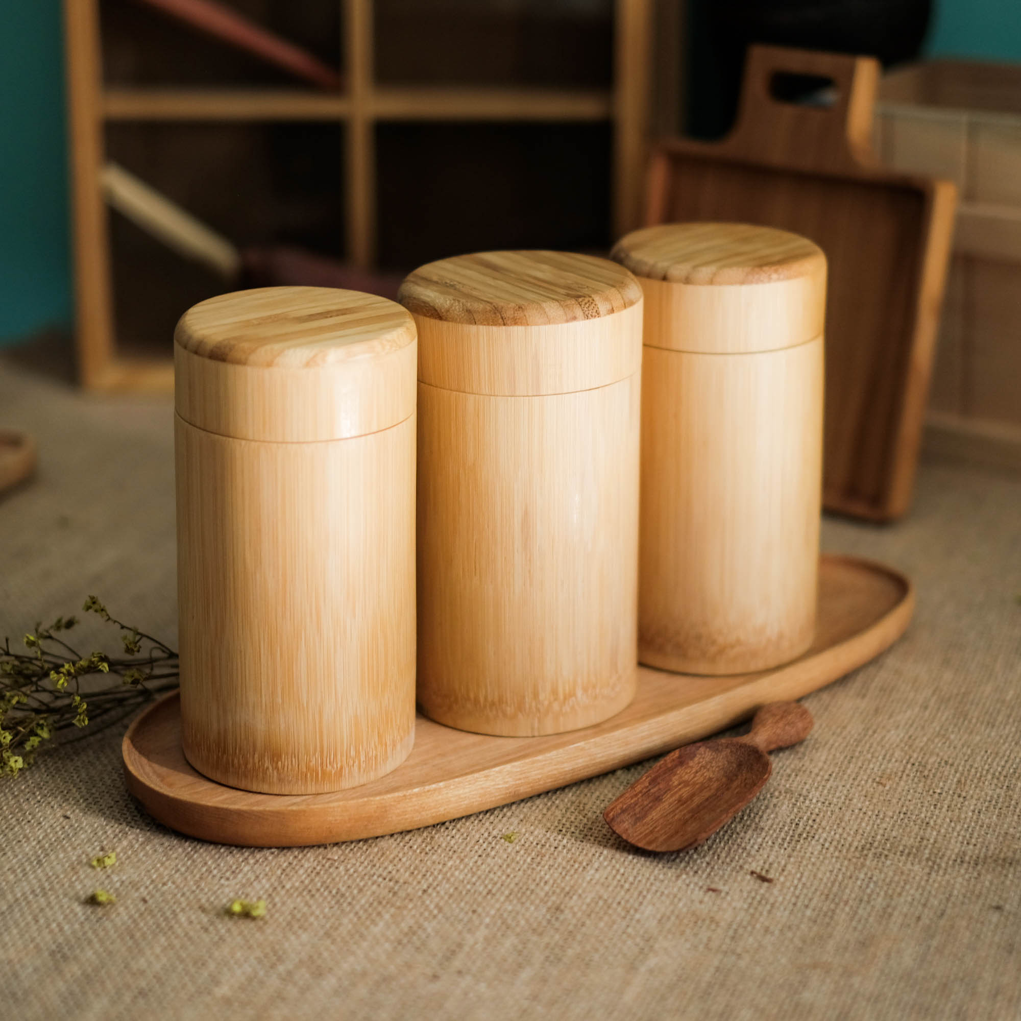 [HCM]Hộp tre đựng trà - Bình trà tre Handmade