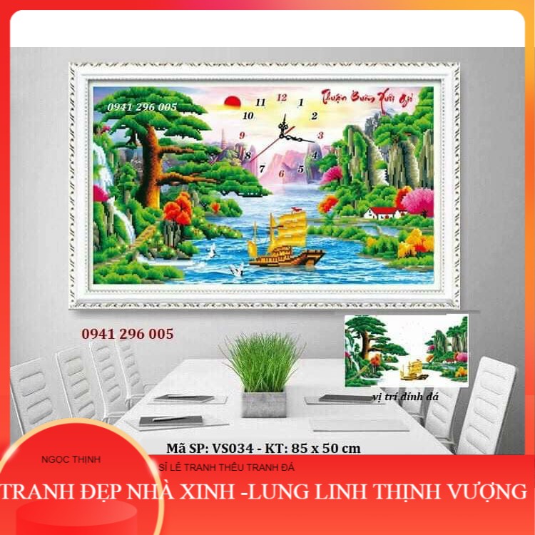 Tranh đính đá thuận buồm xuôi gió vs034 -chưa đính đá ngọc thịnh shop tranh