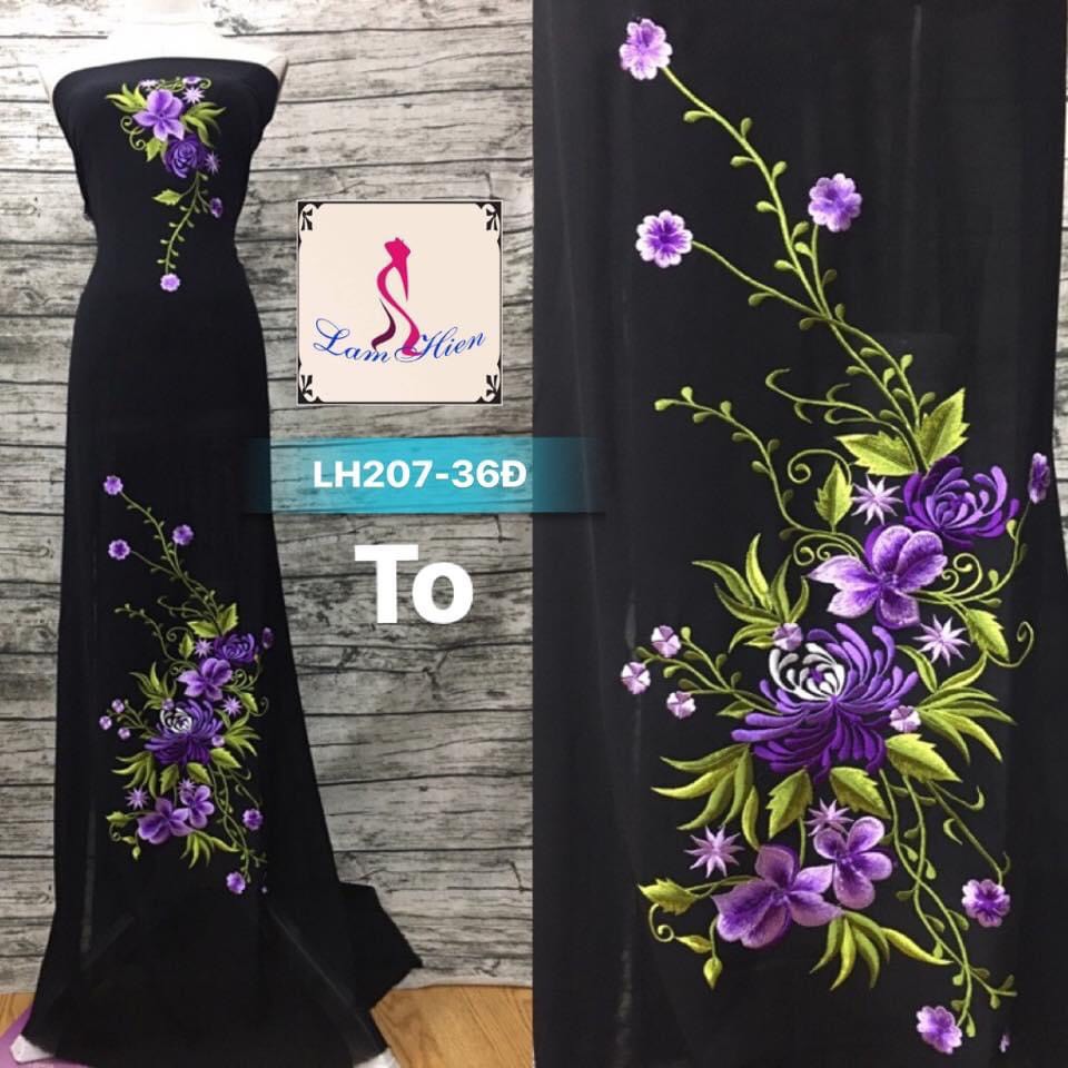 Vải áo dài thêu LH207