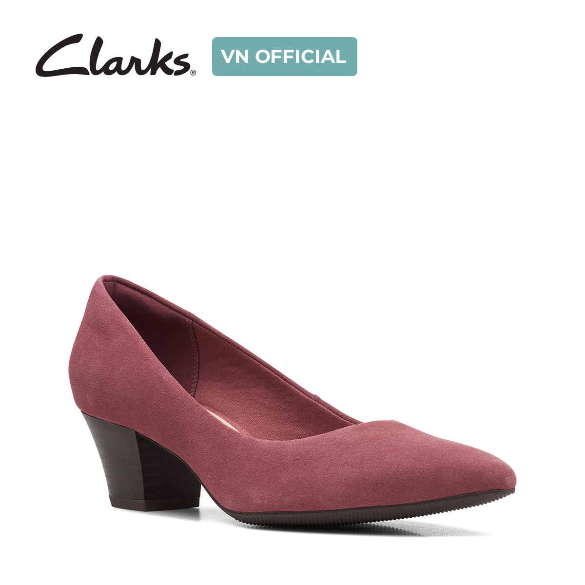 Giày Cao Gót 5cm Da Lộn Nữ Clarks - Teresa Step