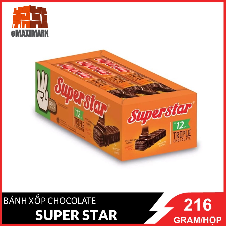 Bánh Xốp Super Star Triple Choco Hộp 150G