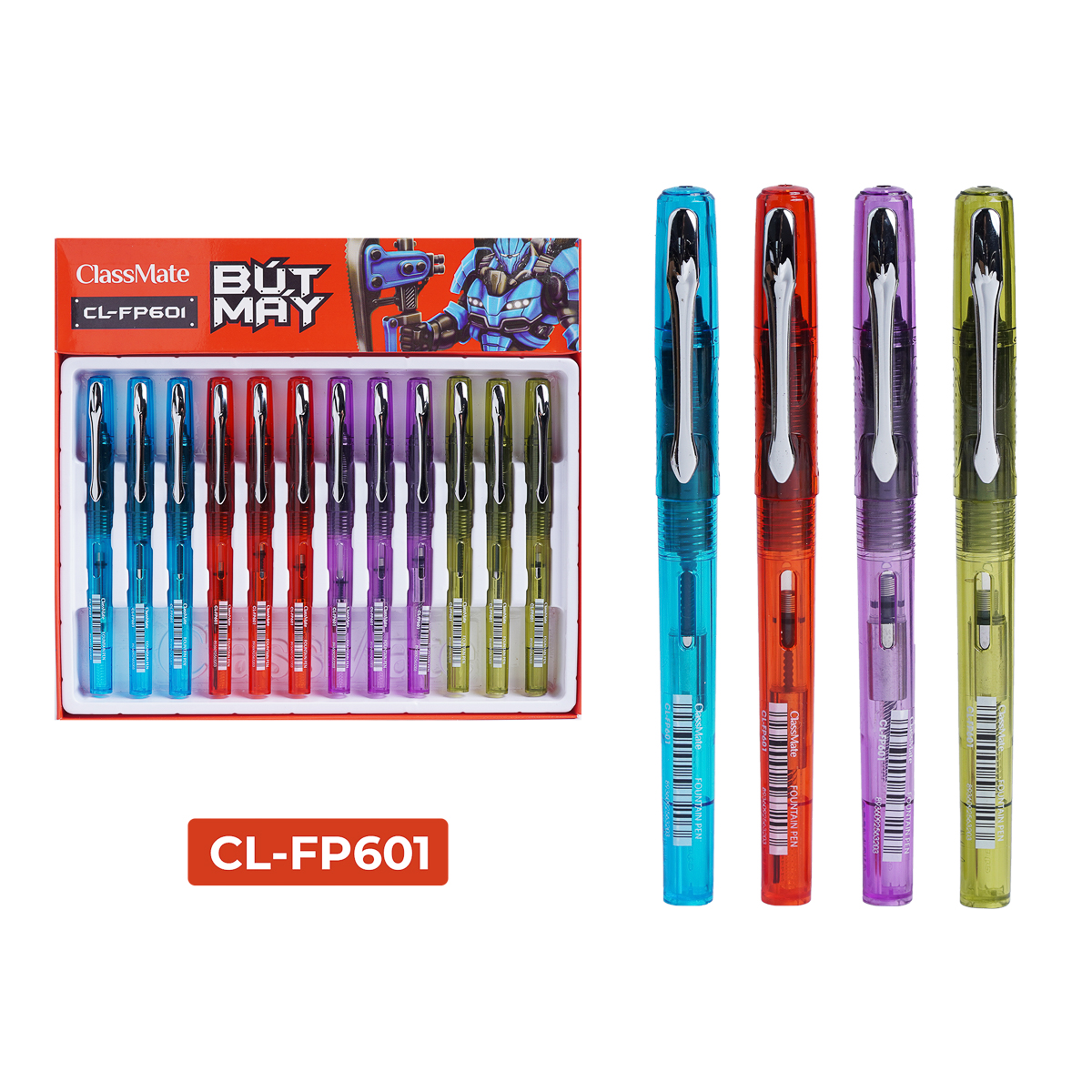 Bút máy classmate dành cho học sinh ngòi trơn, nét bút đẹp, mực đều cl-fp601