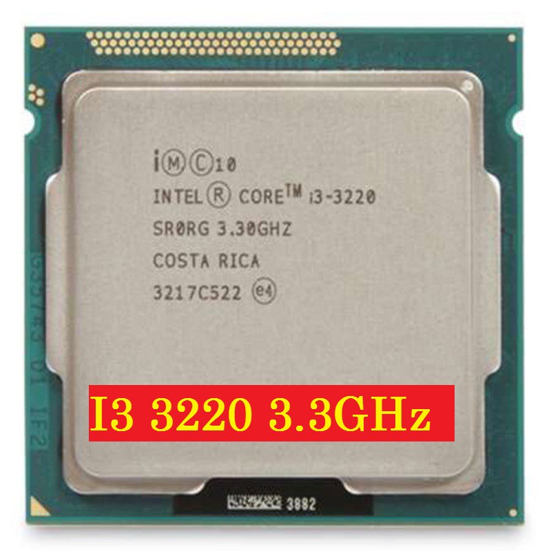 Bộ vi xử lý cpu intel core i3 3220 socket 1155 sử dụng cho main h61, B75, Q77..... Bảo hành 3 tháng