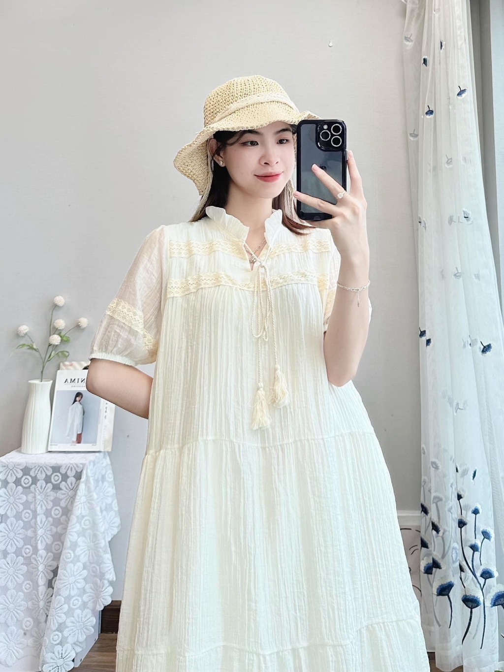 Đầm bầu thời trang thiết kế công sở dáng dài phong cách Hàn Quốc rẻ đẹp - Váy bầu đẹp giá rẻ