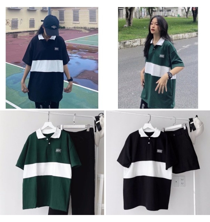 Áo polo phối thân in logo
Chất cotton su