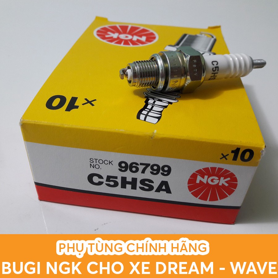 Bugi xe máy NGK - C5HSA (lắp cho Dream, Wave Alpha, Wave S, Sirius, Jupiter,...vv)