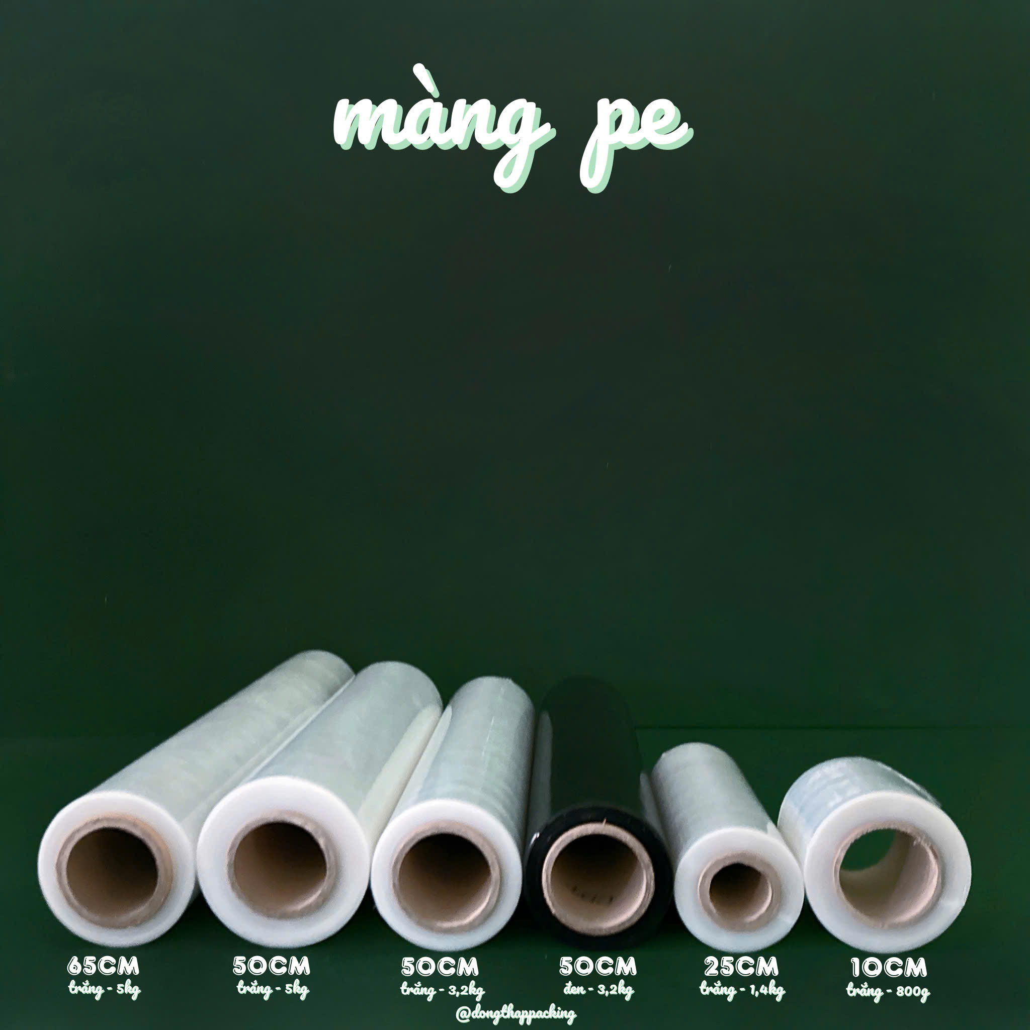 MÀNG PE 65cm 50cm 25cm quấn hàng hóa