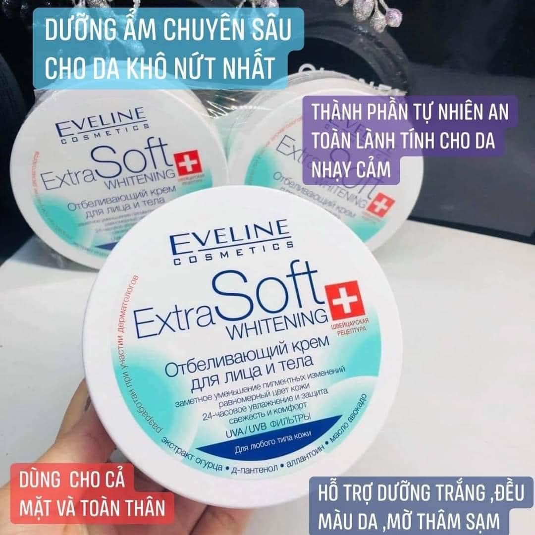 [HÀNG XÁCH TAY NGA] ☁️Kem dưỡng trắng da Eveline Extra Soft Whitening☁️ (Russianmart Linh Sơn)