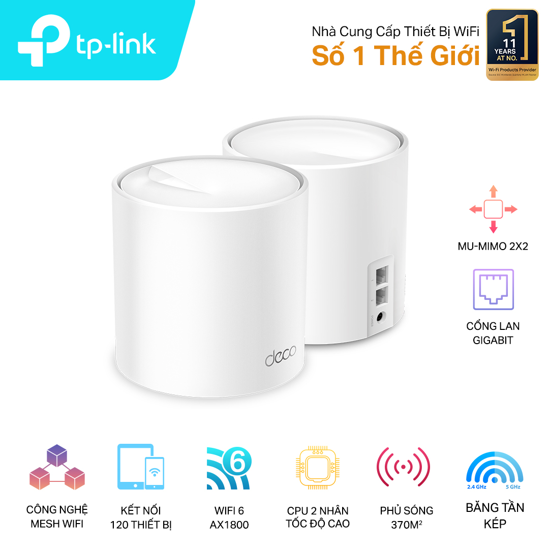 Hệ thống Mesh Wifi 6 AX1500 TP-Link Deco X10 (1 pack -2 pack - 3 pack)