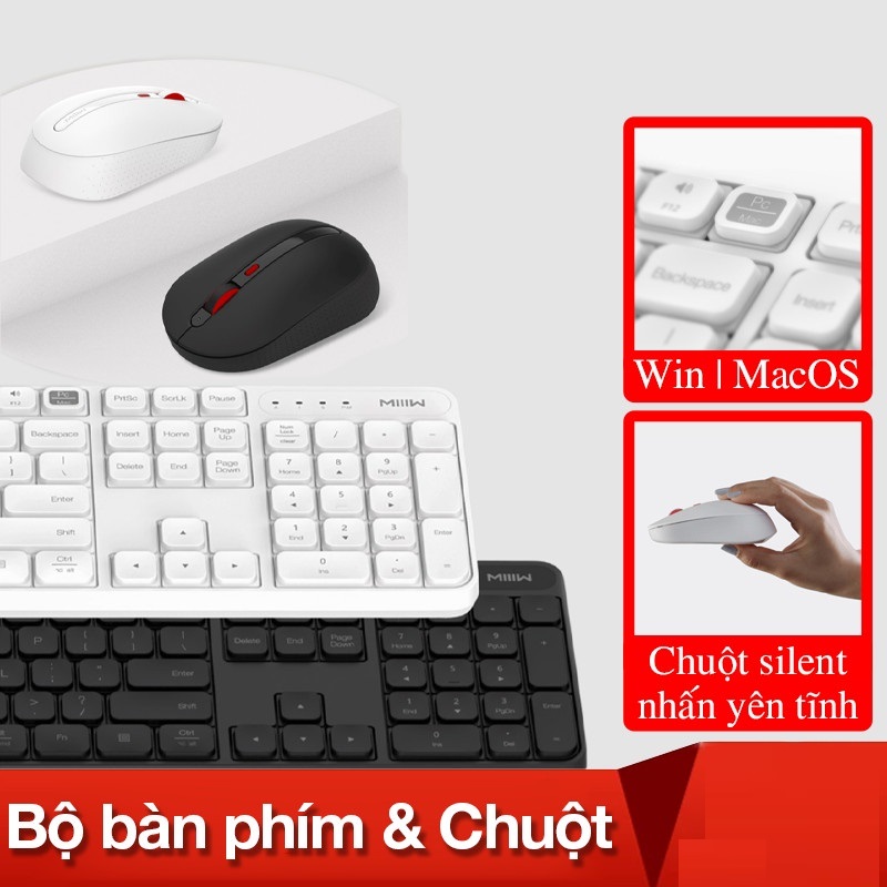 SALE - Trải Nghiệm Làm Việc Im Lặng: Bộ Bàn Phím và Chuột Không Dây MIIIW MWWC01 Silent Version - Sự Lựa Chọn Đáng Tin Cậy Cho Môi Trường Làm Việc Yên Tĩnh