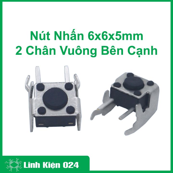 Bộ 10 nút nhấn vuông đen 6x6x5mm 2 chân / 4 chân
