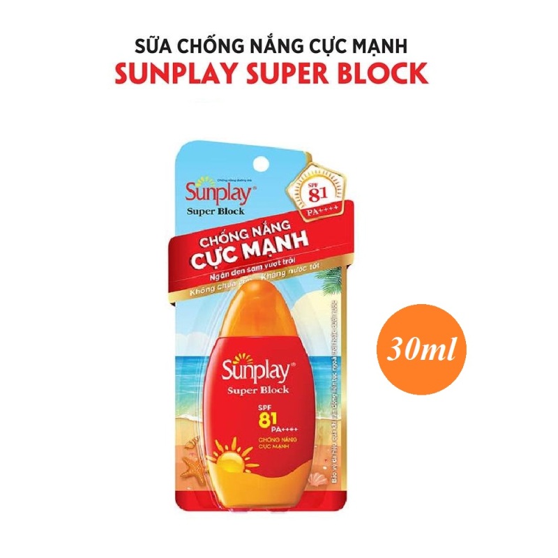 Hàng Chính Hãng - Sữa chống nắng cực mạnh Sunplay Super Block SPF 81, PA++++ 30ml nhập khẩu