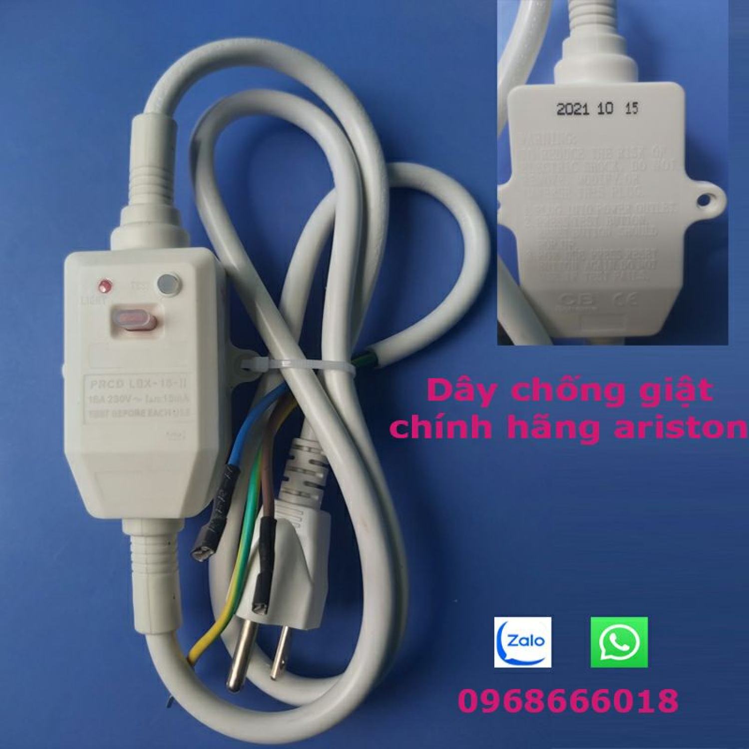 Dây chống giật bình nóng lạnh Ariston. Elcb