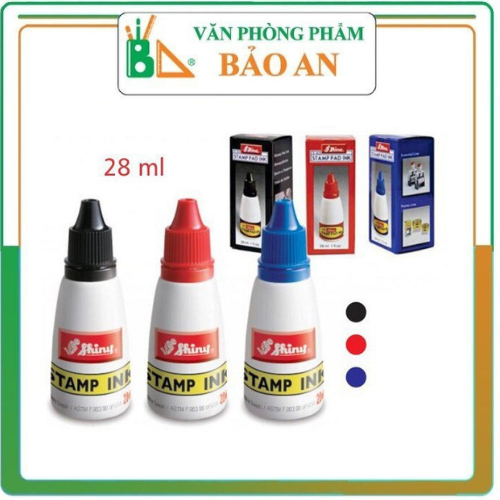 Mực Dấu Shiny 28ml,Mực Đổ Con Dấu -Sử dụng phổ biến cho các loại dấu liền mực và tra vào khay mực các loại: dấu, tampon, mực dấu