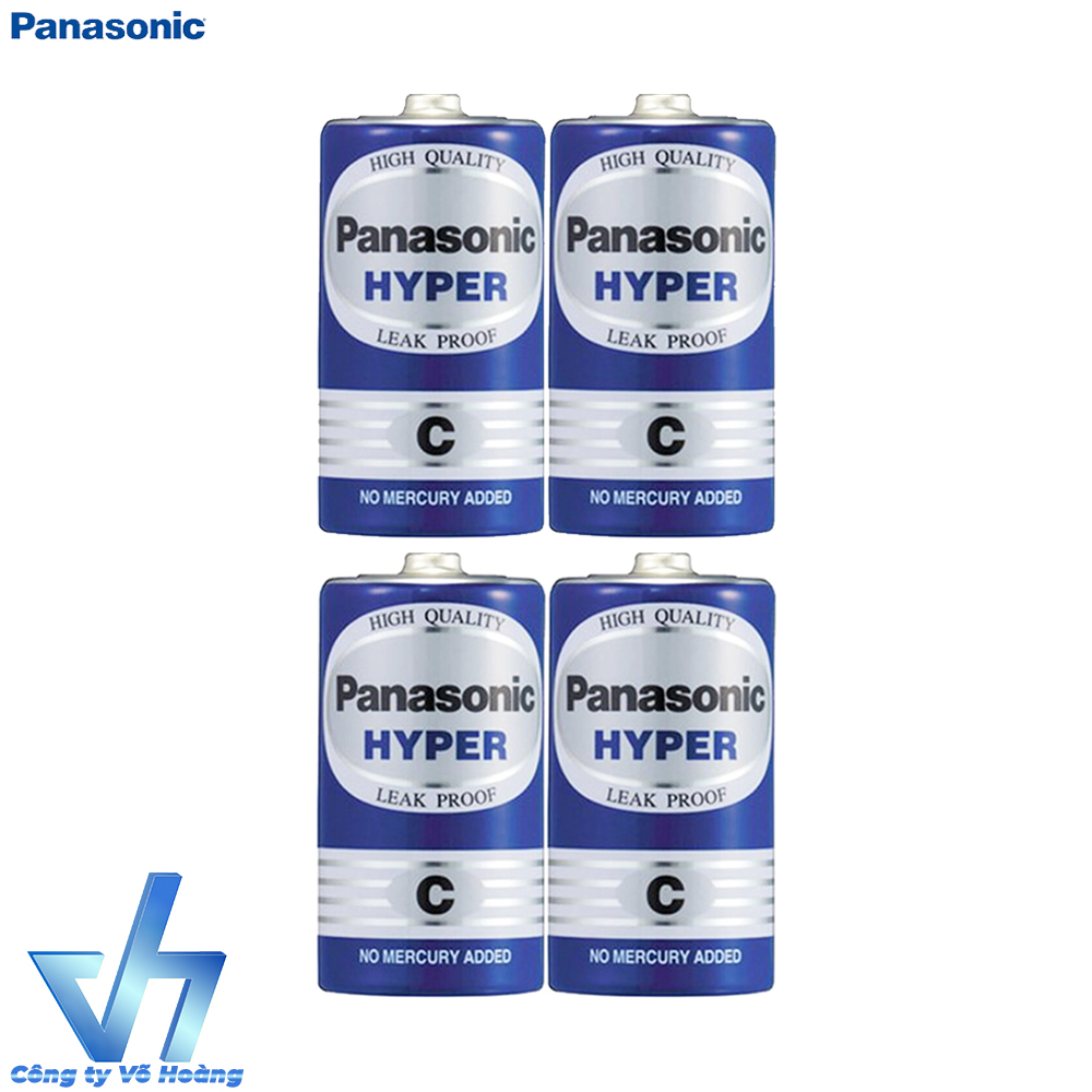 Bộ 4 pin C - Pin trung Panasonic R14UT (Xanh)