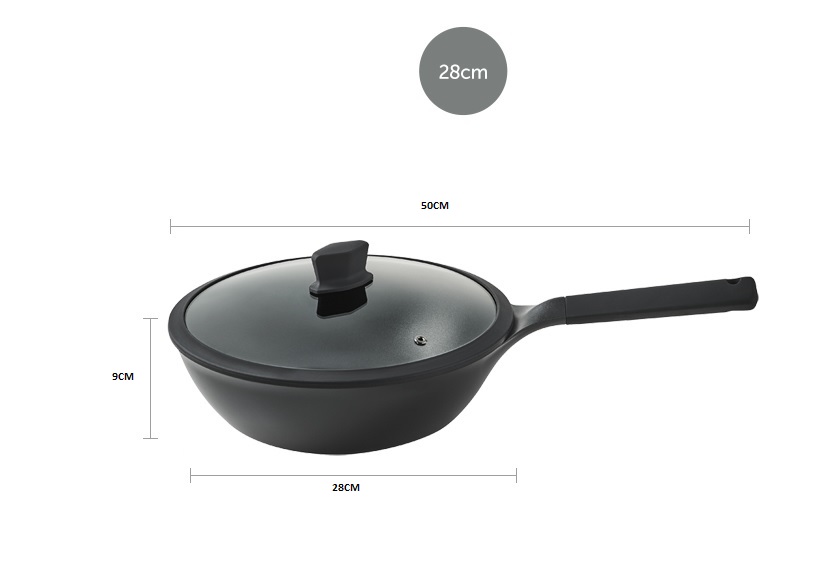 [HCM]Chảo EDGE 28cm sâu lòng nắp kính Lock&Lock CAW2811
