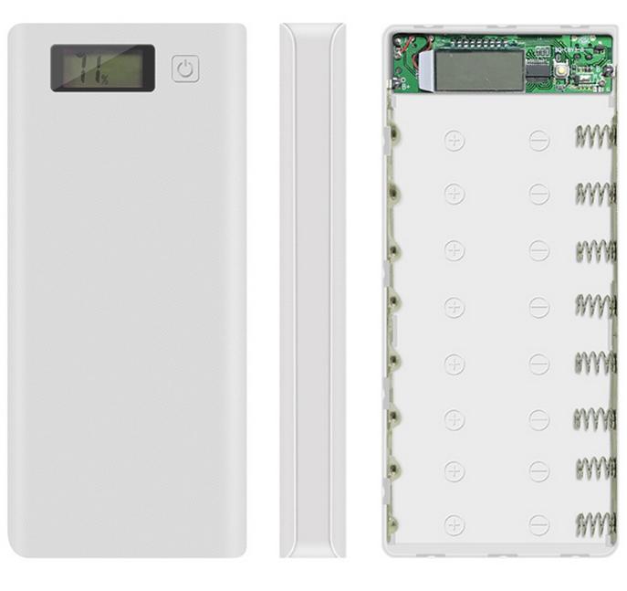 [MỚI 2019- CHỐNG NGƯỢC CỰC]Box sạc dự phòng 8cell (trắng) Mạch sạc dự phòng, mạch sạc pin 18650,pin sạc 18650, mạch sạc nhanh 2A, khung pin dự phòng