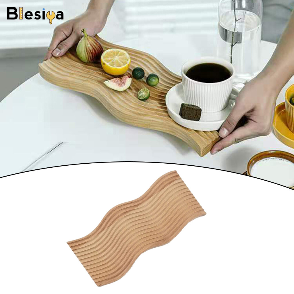 Blesiya khay phục vụ bằng gỗ phong cách bắc âu, đĩa đựng trang sức bánh snack chống trượt