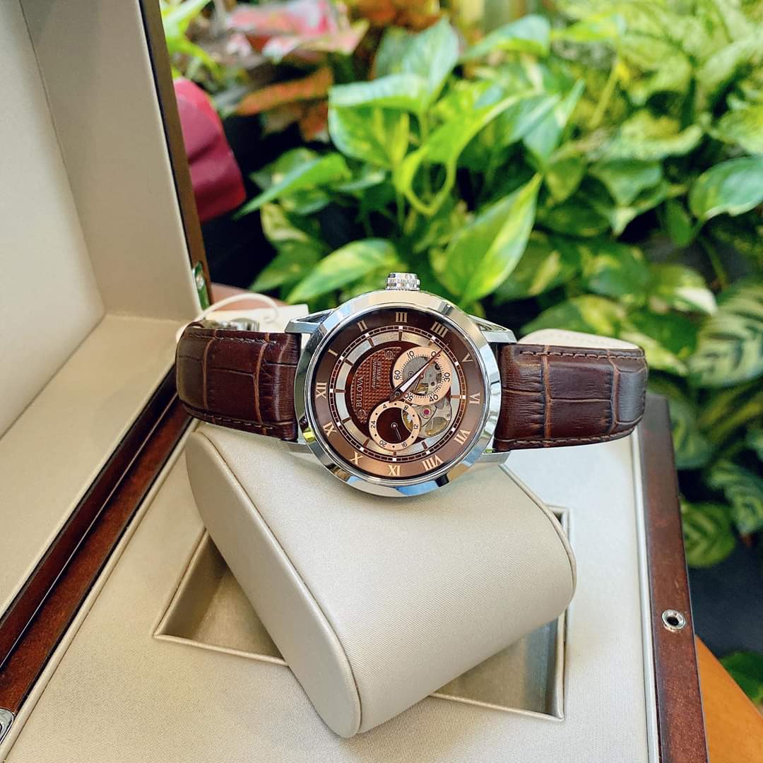 [HCM]Đồng hồ nam dây da BULOVA 96A119 AUTOMATIC CAO CẤP