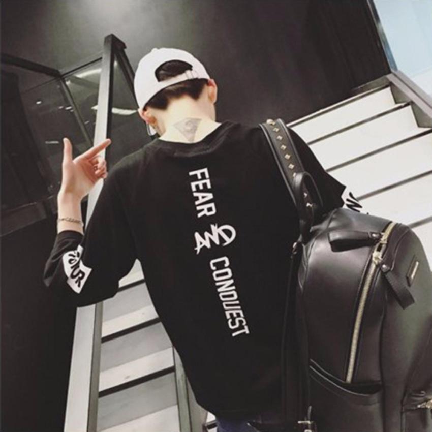 Áo thun nam nữ form rộng tay lỡ in hình cá tinh ( SỐ 1 - Màu đen )