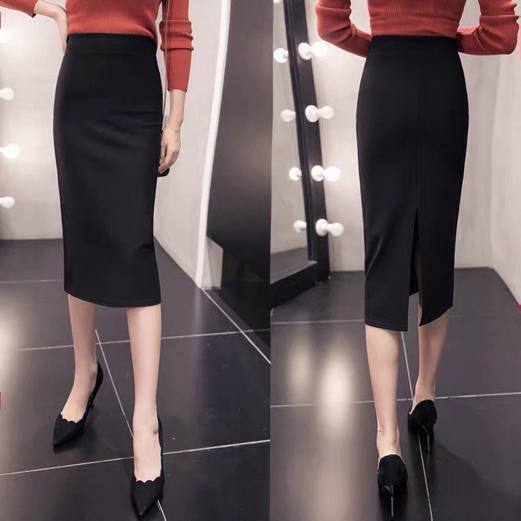 Chân váy công sở Cao Cấp bút chì Hàn Quốc đẹp SK2100 KRFashion vải co dãn  tốt có xẻ sau