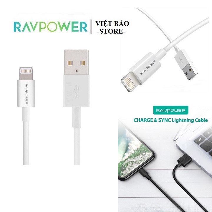 Cáp sạc điện thoại ip RAVPower USB-A to Lightning tiêu chuẩn MFI