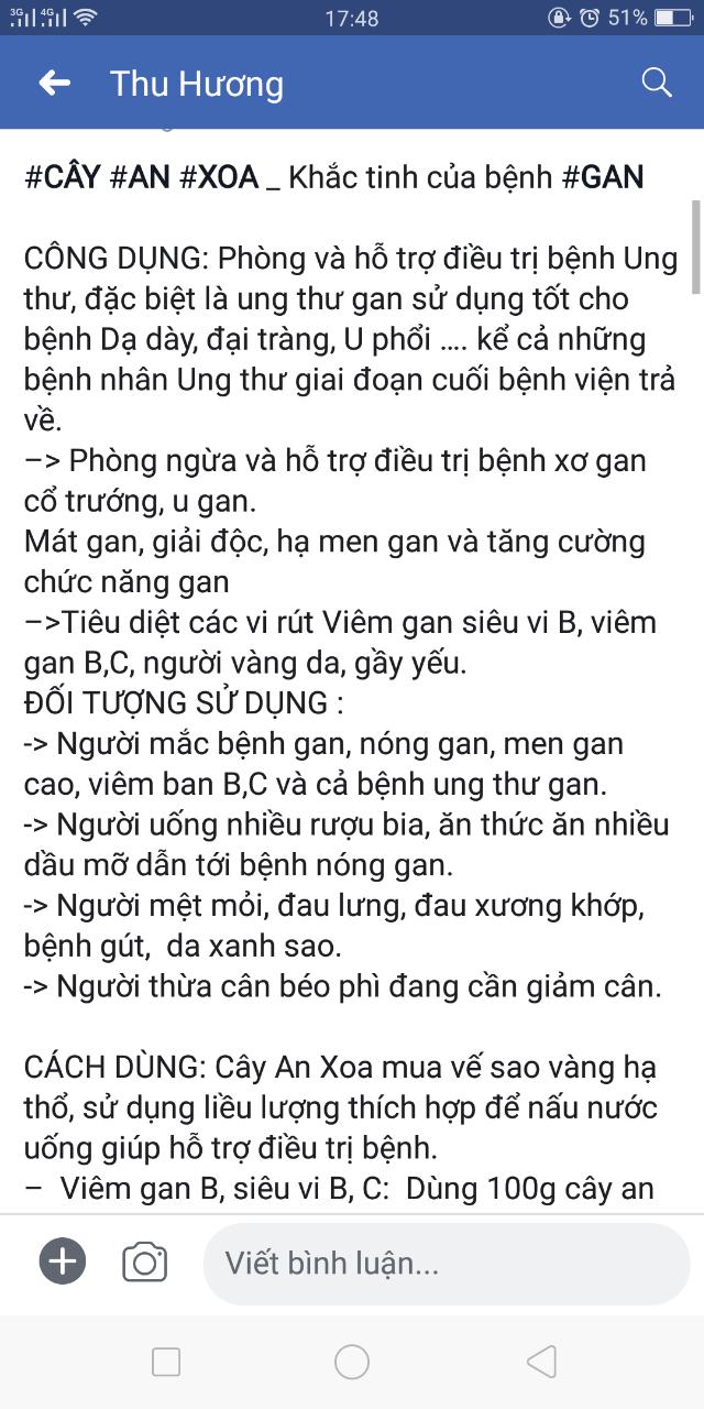 Cây An Xoa ( combo 3kg dùng liệu trình 1 tháng )