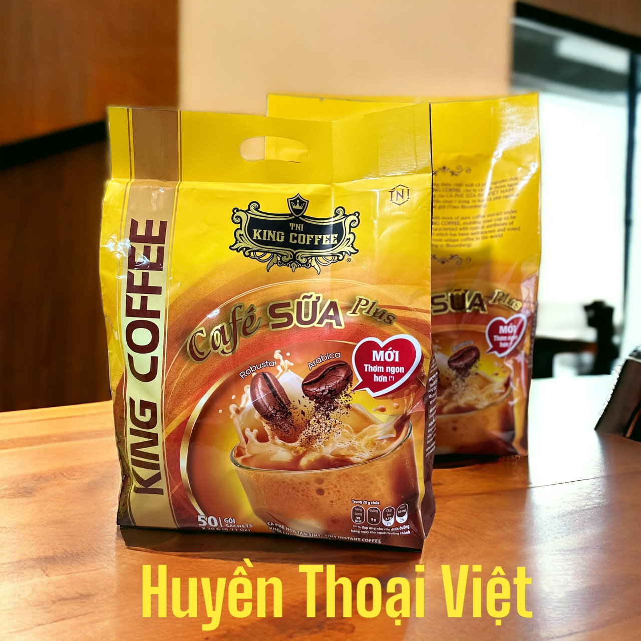 Cà phê sữa 3in1 King Coffee 1.0kg (Bịch 50 gói x 20gam) - Cà phê hòa tan NHIỀU SỮA