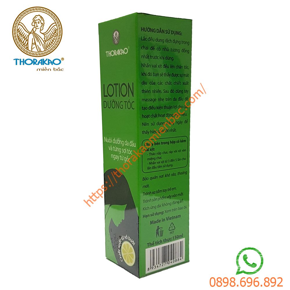 Lotion tinh dầu bưởi kích thích mọc tóc Thorakao 150ml