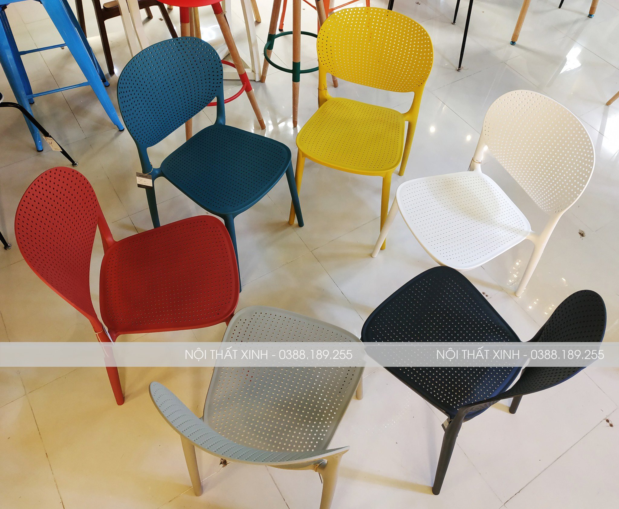 [GHẾ CAFE - GHẾ ĂN] Ghế nhựa đúc Hole