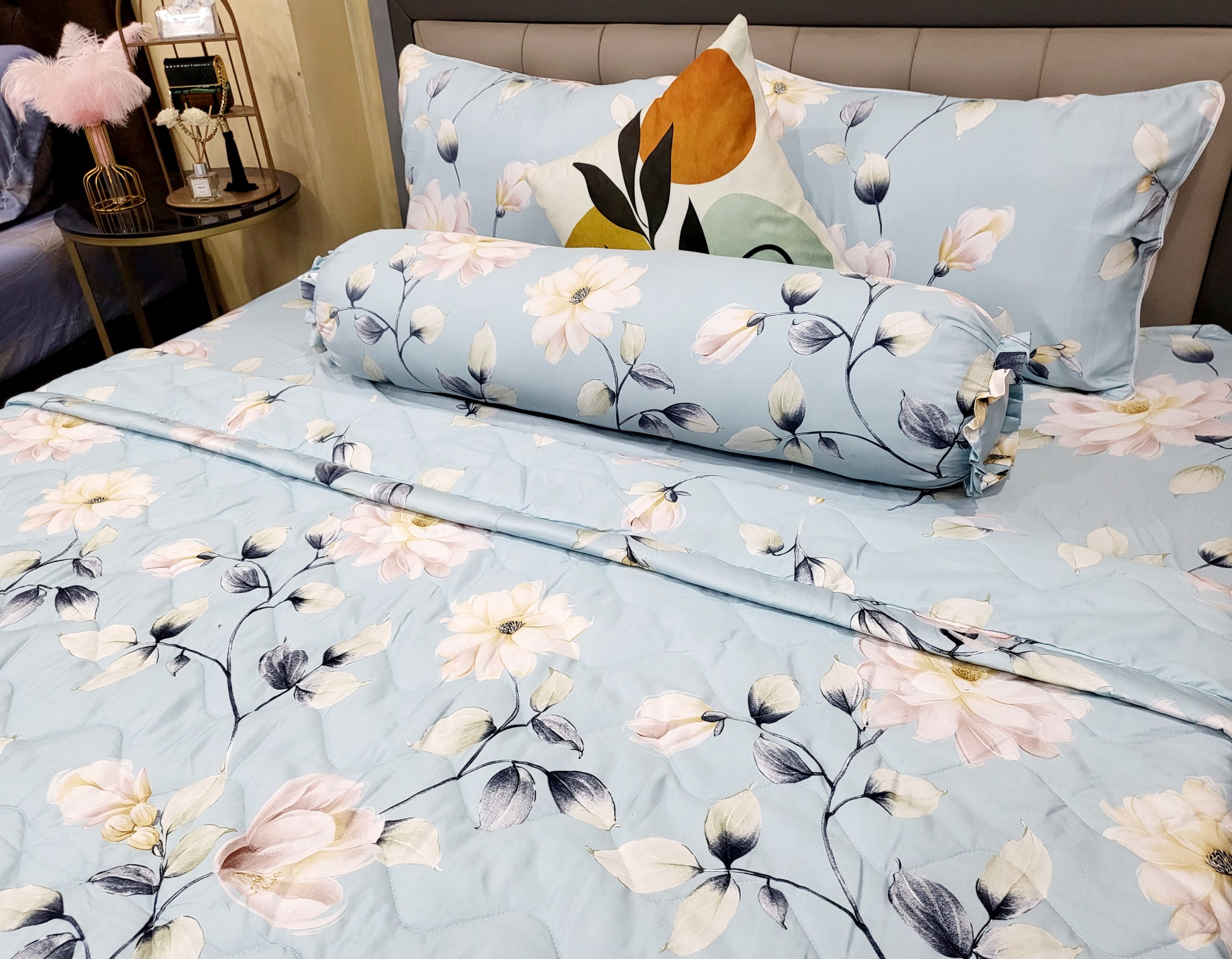 🌻BỘ SƯU TẬP TENCEL🌻 Bộ Chăn Ga Gối Lụa Tencel Than Hoạt Tính Kháng Khuẩn Cao Cấp, Thoáng Mát Mềm Mịn, Bộ 4 và 5 Món Ga Gối Chăn Chần Bông Đắp 2 Mùa, Thấm Hút Mồ Hôi_Nemtot Bedding