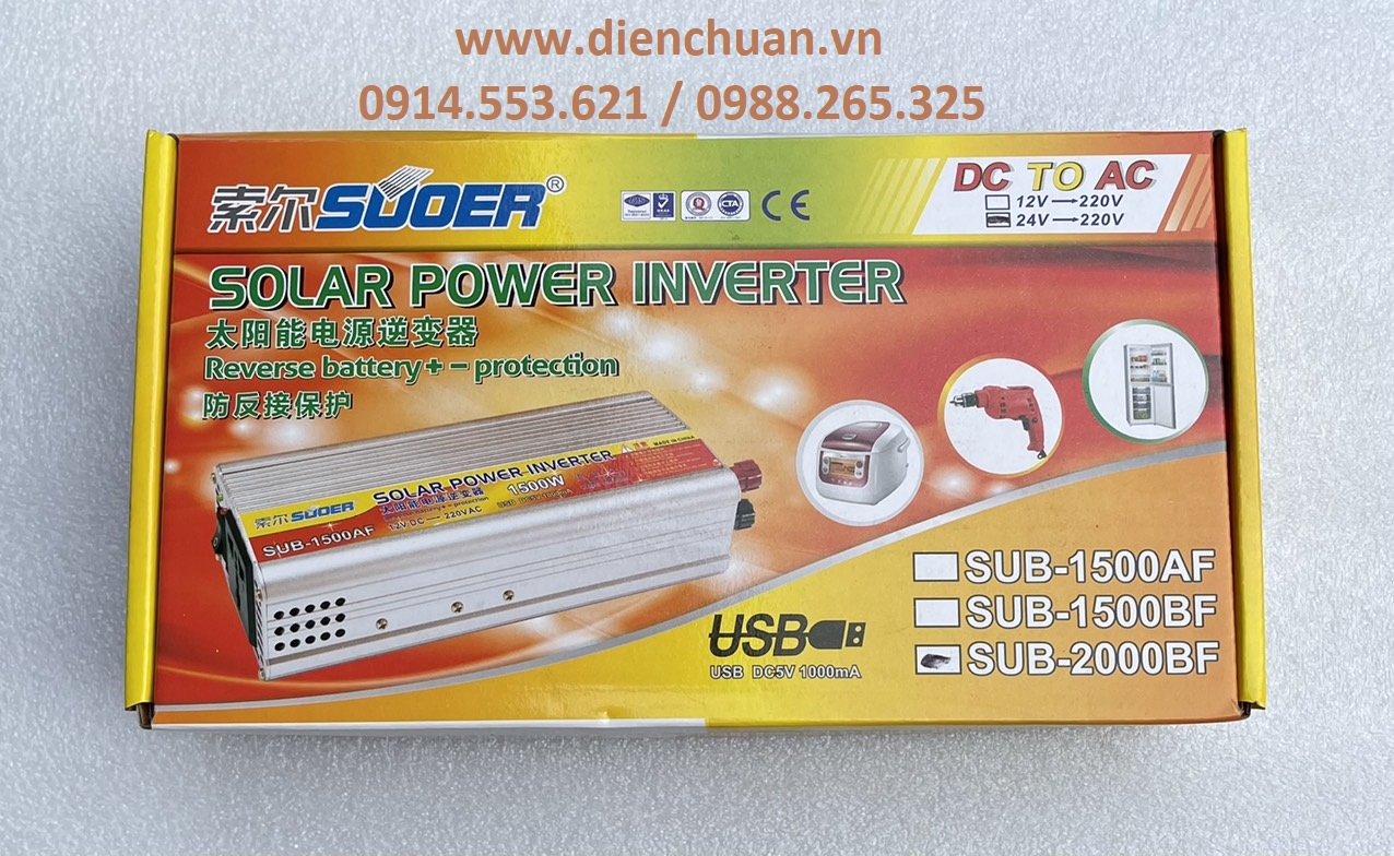 Máy kích điện 24V lên 220V 2000W  KSA-2000BF ( 2000VA-24V) / Bộ đổi điện 2000W 24V sang 220V - KSA-2000BF