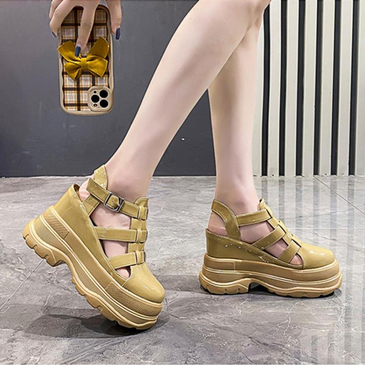 Giày Đế Cao Cut-Out Da Bóng 11CM PS590-1238