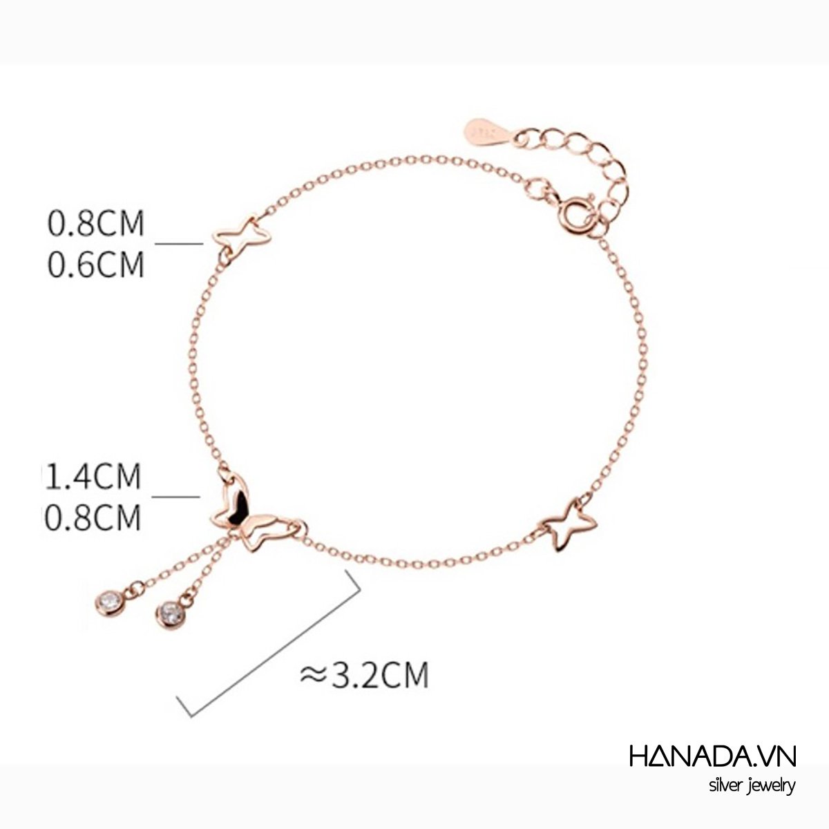 [ LAZXuhuong02 giảm 25K /199K] Lắc Chân Bạc Cao Cấp Hanada