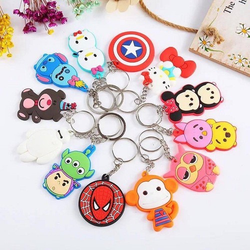 Combo 4 Móc khóa silicon nhiều hình kute 3,5cm
