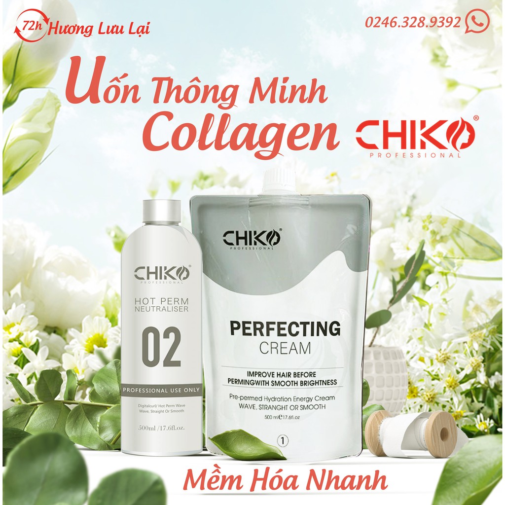 (CHÍNH HÃNG) Thuốc uốn tóc collagen thông minh CHIKO