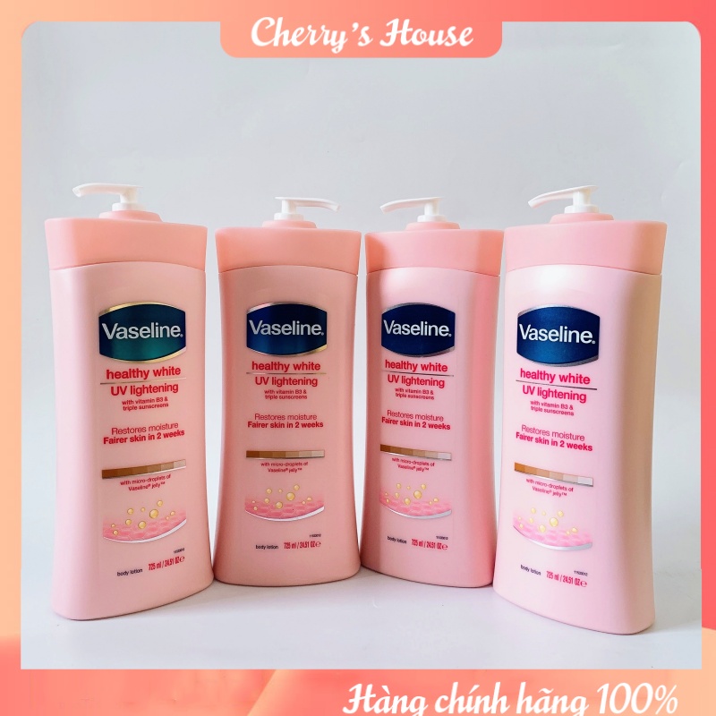 Sữa dưỡng thể dưỡng trắng da Vaseline 725ml