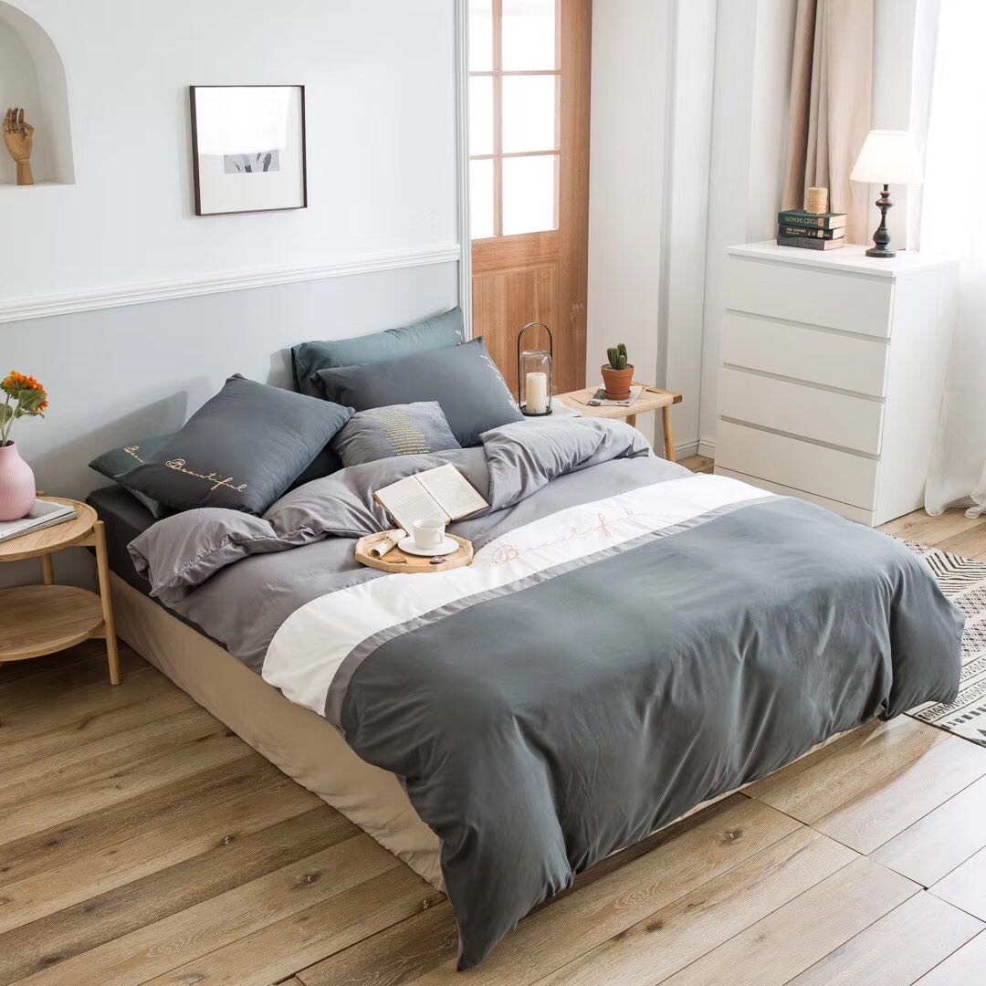 Bộ Chăn Ga Gối Cao Cấp Cotton TiCi phối (1 bộ gồm 1 ga 2 vỏ gối 1 vỏ chăn có khóa kéo)