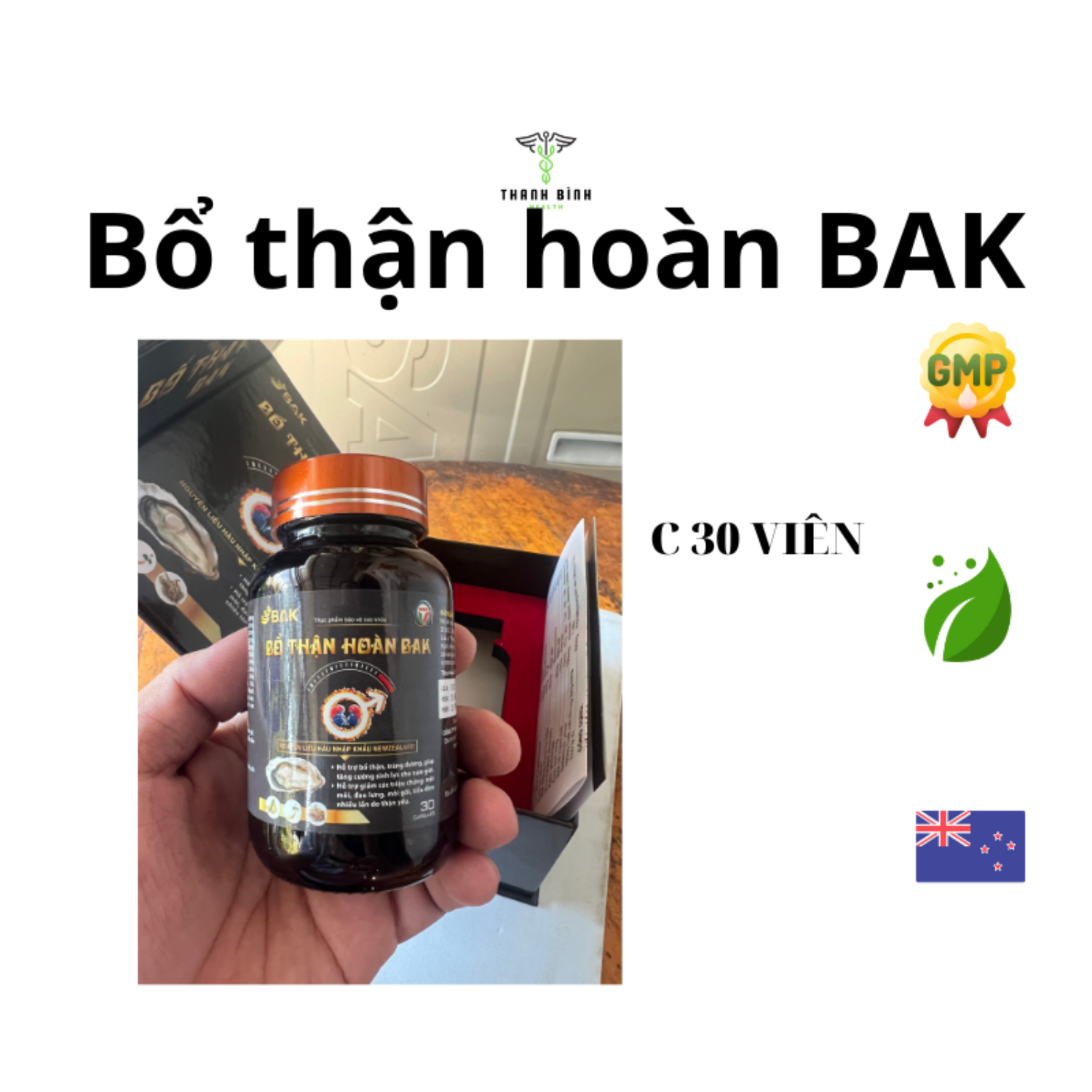 Viên uống thảo dược BỔ THẬN HOÀN BAK (lọ 30 viên)
