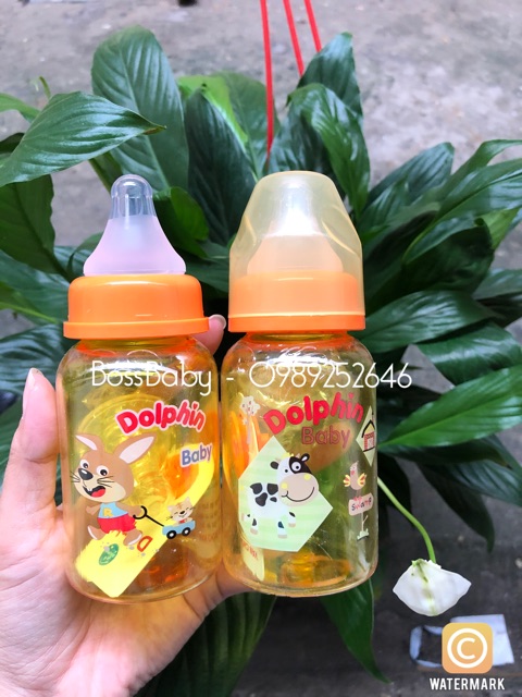 Bình Sữa Nasu Cổ Hẹp Cao Cấp Dolphin 120Ml/240Ml