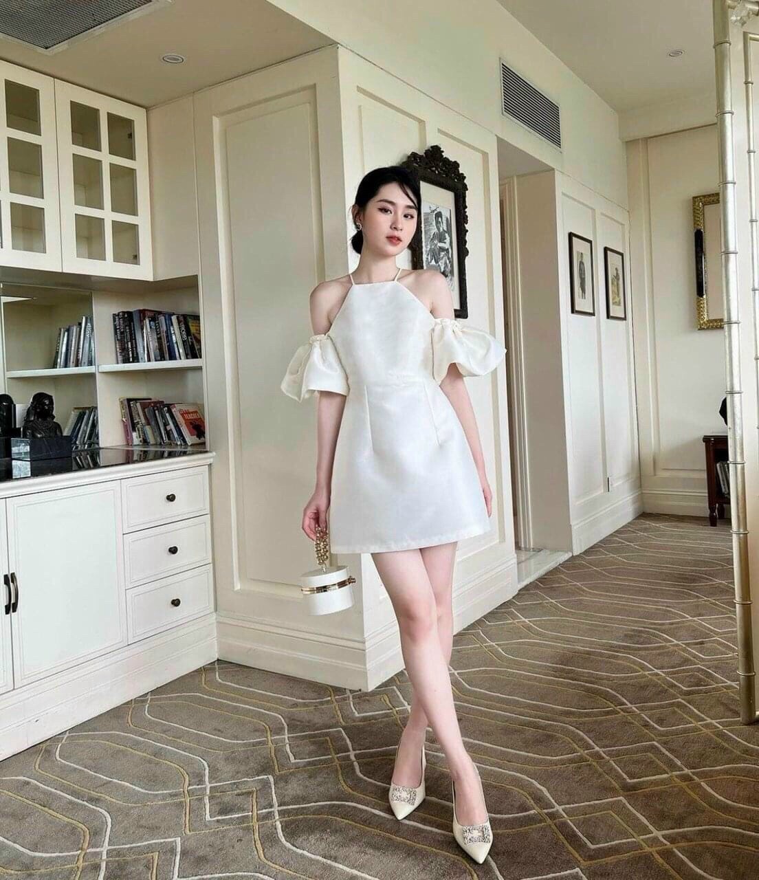 [HCM-Voucher 50k Freeship Max] Đầm Cổ Yếm Tay Búp Tiểu Thư PNT SHOP