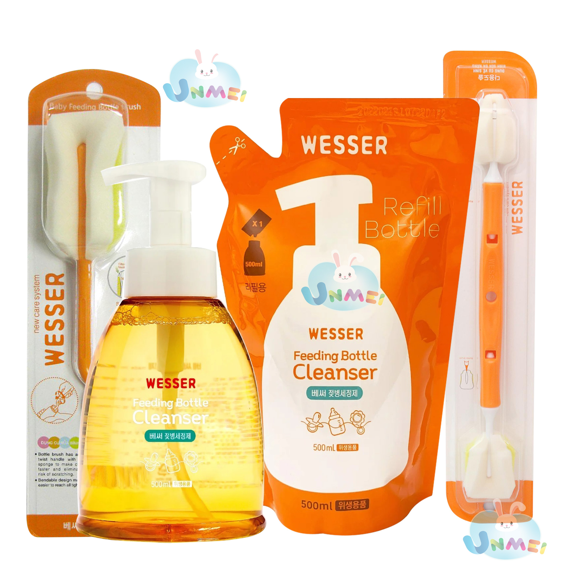 [HCM, Hỏa Tốc 2h] Combo Nước Rửa Bình Sữa Wesser Hàn Quốc