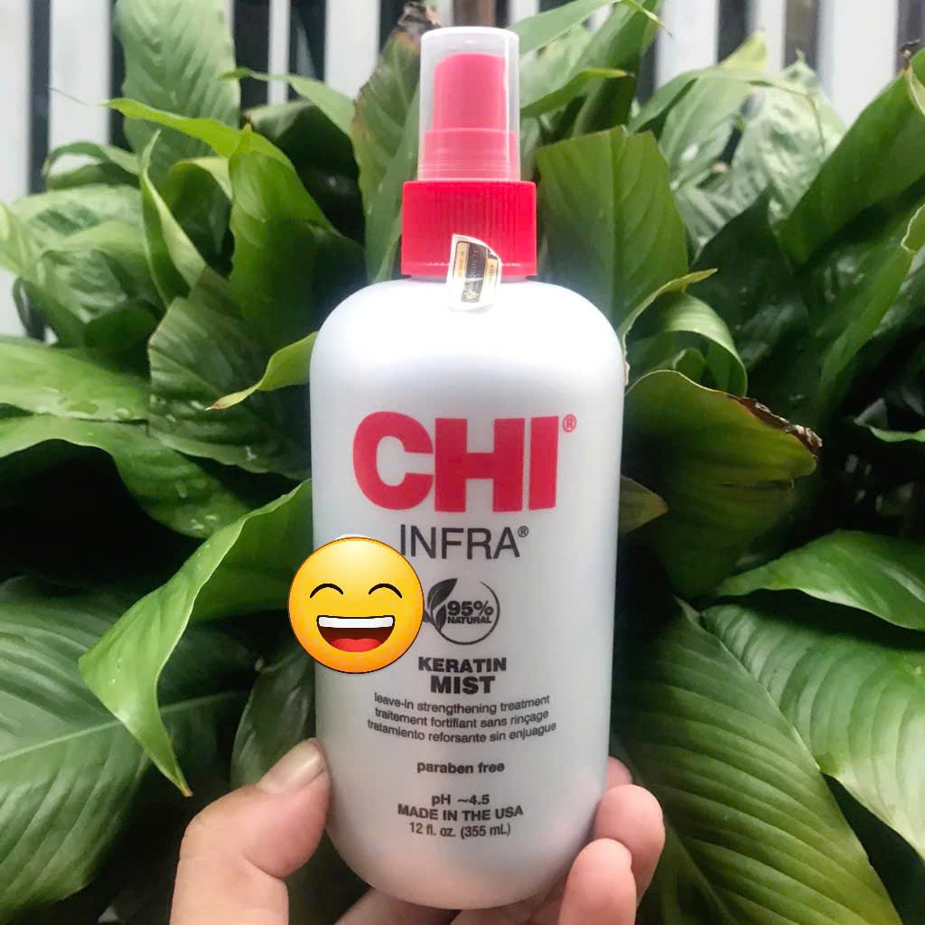 Xịt dưỡng tóc CHI Keratin Mist Leave Strangthening New suôn mượt, chống nhiệt 355ml